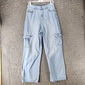 Hollister Jeans Womens 29 Light Wash Cotton Highest Rise Vintage Baggy *Read*